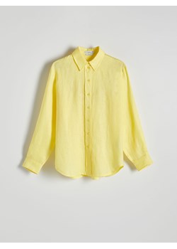 Reserved - Koszula z lnu - żółty ze sklepu Reserved w kategorii Koszule damskie - zdjęcie 173303161