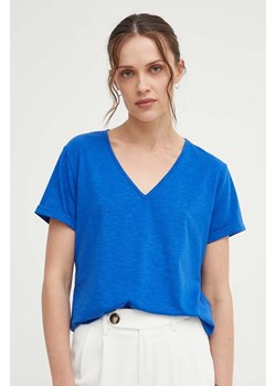 Answear Lab t-shirt z lnem kolor niebieski ze sklepu ANSWEAR.com w kategorii Bluzki damskie - zdjęcie 173305480