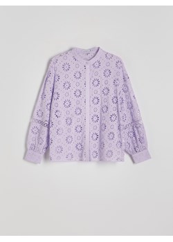 Reserved - Koszula w ażurowy wzór - lawendowy ze sklepu Reserved w kategorii Bluzki damskie - zdjęcie 173306691