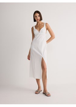 Reserved - Sukienka z lnem - biały ze sklepu Reserved w kategorii Sukienki - zdjęcie 173307024