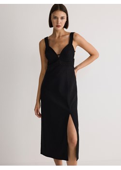 Reserved - Sukienka z lnem - czarny ze sklepu Reserved w kategorii Sukienki - zdjęcie 173307031