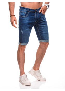 Krótkie spodenki męskie jeansowe 509W - niebieskie ze sklepu Edoti w kategorii Spodenki męskie - zdjęcie 173307853