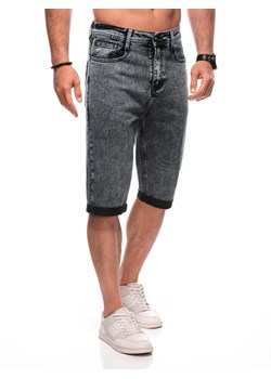 Krótkie spodenki męskie jeansowe 507W - czarne ze sklepu Edoti w kategorii Spodenki męskie - zdjęcie 173307864