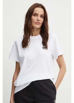 Karl Lagerfeld t-shirt bawełniany damski kolor biały 245W1712 ze sklepu ANSWEAR.com w kategorii Bluzki damskie - zdjęcie 173310010