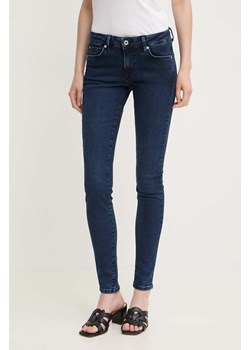 Pepe Jeans jeansy SKINNY JEANS LW damskie kolor granatowy PL204583CU2 ze sklepu ANSWEAR.com w kategorii Jeansy damskie - zdjęcie 173310092