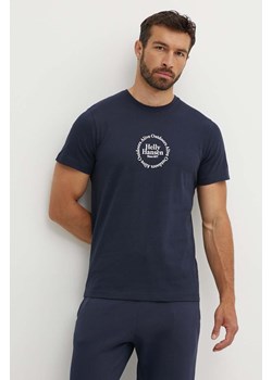 Helly Hansen t-shirt bawełniany kolor granatowy wzorzysty ze sklepu ANSWEAR.com w kategorii T-shirty męskie - zdjęcie 173310190