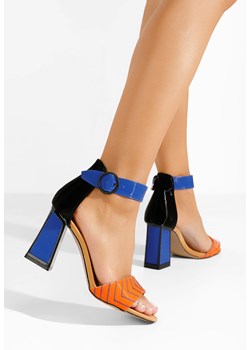 Niebieskie sandały damskie na słupku Emina ze sklepu Zapatos w kategorii Sandały damskie - zdjęcie 173311021