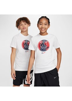T-shirt piłkarski dla dużych dzieci Nike Paris Saint-Germain - Biel ze sklepu Nike poland w kategorii T-shirty chłopięce - zdjęcie 173311214