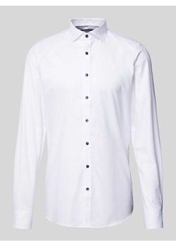 Koszula biznesowa o kroju body fit z fakturowanym wzorem model ‘Royal’ ze sklepu Peek&Cloppenburg  w kategorii Koszule męskie - zdjęcie 173311303