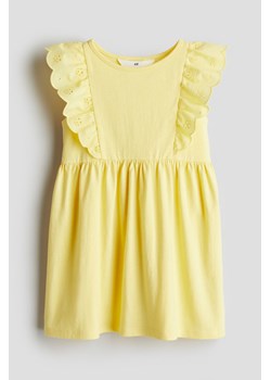 H & M - Dżersejowa sukienka z falbanami - Żółty ze sklepu H&M w kategorii Sukienki dziewczęce - zdjęcie 173311621