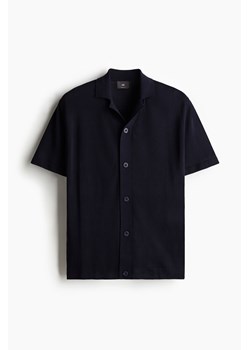 H & M - Dzianinowa koszula z krótkim rękawem Regular Fit - Niebieski ze sklepu H&M w kategorii Koszule męskie - zdjęcie 173311690