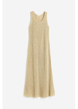 H & M - Sukienka z dzianiny w prążki z domieszką jedwabiu - Żółty ze sklepu H&M w kategorii Sukienki - zdjęcie 173311744