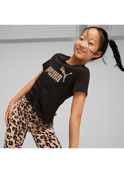 Puma Koszulka &quot;ESS+&quot; w kolorze czarno-brązowym ze sklepu Limango Polska w kategorii Bluzki dziewczęce - zdjęcie 173313410