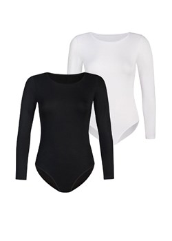 2-Pack klasyczne body damskie czarno-białe Longy, Kolor czarno-biały, Rozmiar 3XL, Teyli ze sklepu Intymna w kategorii Body damskie - zdjęcie 173315803