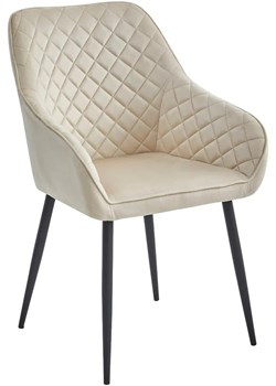 Beżowe krzesło tapicerowane z podłokietnikami - Koruco 3X ze sklepu Edinos.pl w kategorii Krzesła - zdjęcie 173319190