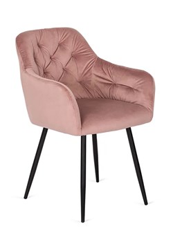 Różowe krzesło fotelowe z pikowanym oparciem - Damo ze sklepu Edinos.pl w kategorii Krzesła - zdjęcie 173319414