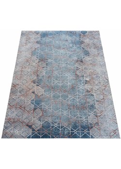 Nowoczesny brązowy dywan w geometryczny wzór - Sellu 3X ze sklepu Edinos.pl w kategorii Dywany - zdjęcie 173319503