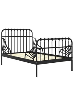 Czarne metalowe łóżko młodzieżowe 80x130/200 cm - Welix ze sklepu Edinos.pl w kategorii Łóżka i materace - zdjęcie 173319583