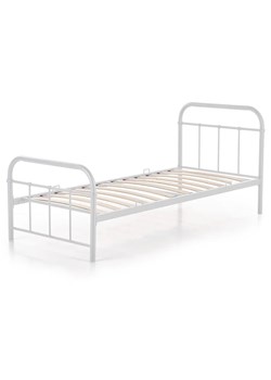 Białe pojedyncze łóżko z metalu 90x200 - Sylo ze sklepu Edinos.pl w kategorii Łóżka i materace - zdjęcie 173319770