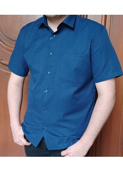 Bodara koszula granatowa w drobny wzorek krótki rękaw , męska ze sklepu ATELIER-ONLINE w kategorii Koszule męskie - zdjęcie 173321051