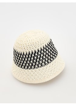 Reserved - Pleciony kapelusz bucket - kremowy ze sklepu Reserved w kategorii Kapelusze damskie - zdjęcie 173321771