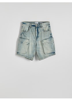 Reserved - Jeansowe szorty cargo - niebieski ze sklepu Reserved w kategorii Spodenki męskie - zdjęcie 173321824