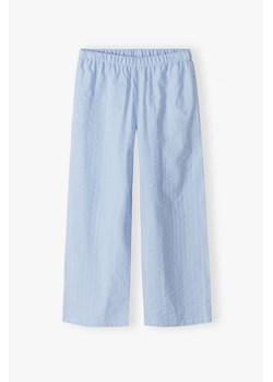 Niebieskie tkaninowe spodnie dla dziewczynki - Wide Leg - Limited Edition ze sklepu 5.10.15 w kategorii Spodnie dziewczęce - zdjęcie 173322322