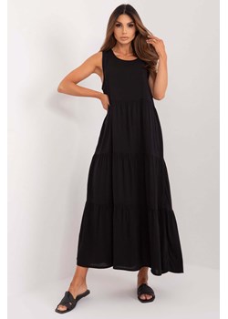 Rozkloszowana sukienka maxi z wiskozy Sublevel czarna ze sklepu 5.10.15 w kategorii Sukienki - zdjęcie 173322323