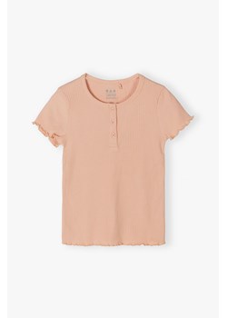 Dzianinowy t-shirt dziewczęcy w prążki - Limited Edition ze sklepu 5.10.15 w kategorii Bluzki dziewczęce - zdjęcie 173322324