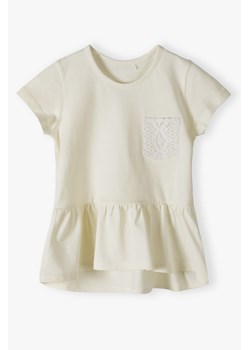 Dzianinowy t-shirt dziewczęcy z baskinką - 5.10.15. ze sklepu 5.10.15 w kategorii Bluzki dziewczęce - zdjęcie 173322334