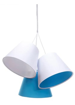 Biało-niebieska dziecięca lampa wisząca stożek - EXX72-Mirella ze sklepu Edinos.pl w kategorii Lampy dziecięce - zdjęcie 173322950
