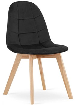 Czarne drewniane krzesło tapicerowane - Kiraz 3X ze sklepu Edinos.pl w kategorii Krzesła - zdjęcie 173323303