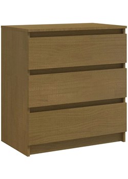 Drewniana komoda z 3 szufladami miodowy brąz - Prelude ze sklepu Edinos.pl w kategorii Komody - zdjęcie 173323554