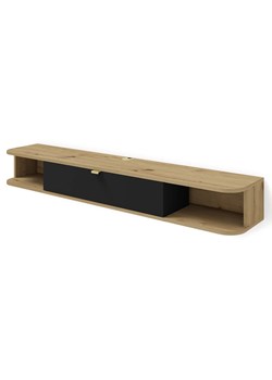 Wisząca szafka rtv dąb artisan + czarny - Calmero ze sklepu Edinos.pl w kategorii Szafki RTV - zdjęcie 173323613