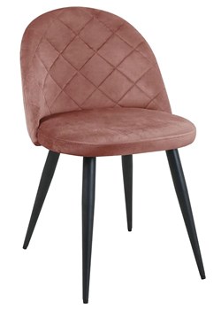 Tapicerowane różowe krzesło z metalowymi nogami - Eferos 3X ze sklepu Edinos.pl w kategorii Krzesła - zdjęcie 173323643