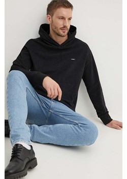 Calvin Klein bluza bawełniana męska kolor czarny z kapturem ze sklepu ANSWEAR.com w kategorii Bluzy męskie - zdjęcie 173324481