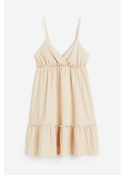 H & M - Krepowana sukienka z falbankami - Beżowy ze sklepu H&M w kategorii Sukienki - zdjęcie 173324612