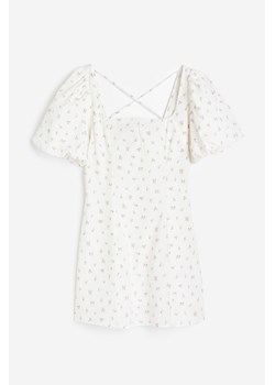 H & M - Sukienka z bufiastym rękawem - Biały ze sklepu H&M w kategorii Sukienki - zdjęcie 173324642
