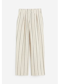 H & M - Spodnie z domieszką lnu - Beżowy ze sklepu H&M w kategorii Spodnie damskie - zdjęcie 173324720