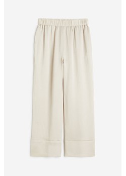 H & M - Spodnie z domieszką jedwabiu - Beżowy ze sklepu H&M w kategorii Spodnie damskie - zdjęcie 173324762
