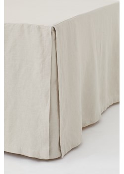 H & M - Podwójny lambrekin łóżkowy ze spranego lnu - Beżowy ze sklepu H&M w kategorii Prześcieradła - zdjęcie 173324772