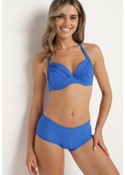 Niebieskie Bikini z Ozdobnymi Marszczeniami i Usztywnianą Górą Ireviana ze sklepu Born2be Odzież w kategorii Stroje kąpielowe - zdjęcie 173328110