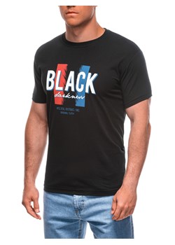 T-shirt męski z nadrukiem 1967S - czarny ze sklepu Edoti w kategorii T-shirty męskie - zdjęcie 173328282