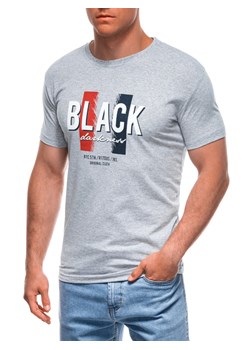T-shirt męski z nadrukiem 1967S - szary ze sklepu Edoti w kategorii T-shirty męskie - zdjęcie 173328310