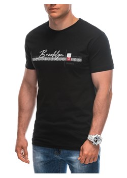T-shirt męski z nadrukiem 1948S - czarny ze sklepu Edoti w kategorii T-shirty męskie - zdjęcie 173328311