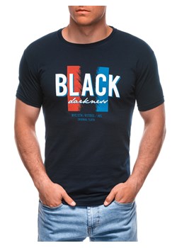 T-shirt męski z nadrukiem 1967S - granatowy ze sklepu Edoti w kategorii T-shirty męskie - zdjęcie 173328323