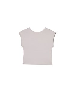 Cropp - Szara koszulka z dekoltem na plecach - jasny szary ze sklepu Cropp w kategorii Bluzki damskie - zdjęcie 173328944