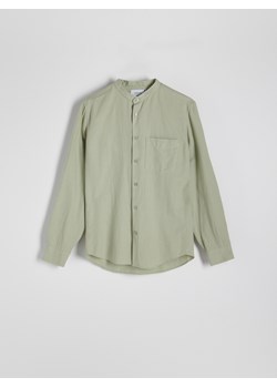 Reserved - Koszula regular fit z domieszką lnu - jasnozielony ze sklepu Reserved w kategorii Koszule męskie - zdjęcie 173329302