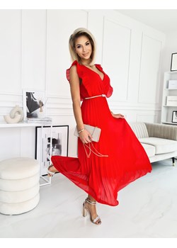 Sukienka Izis Plisa Maxi Czerwona ze sklepu Fashionyou w kategorii Sukienki - zdjęcie 173330490