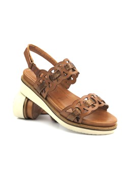 Skórzane sandały damskie - Tamaris 1-28212-42, brązowe ze sklepu ulubioneobuwie w kategorii Sandały damskie - zdjęcie 173332733